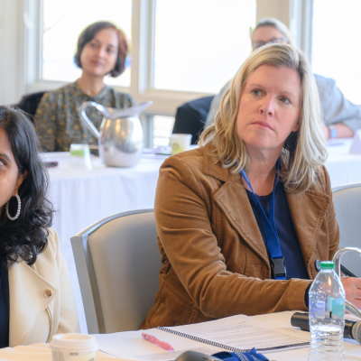 Three women in an executive education leadership program.