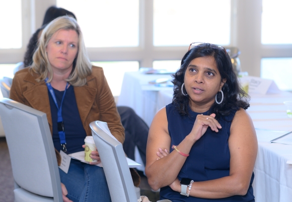 Two women engaging in a leadership development program at Smith College